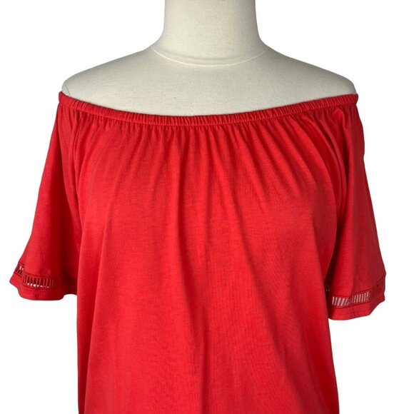 Michael Kors On Off Shoulder Blouse Womens Small Coral Pink - Picture 4 of 10